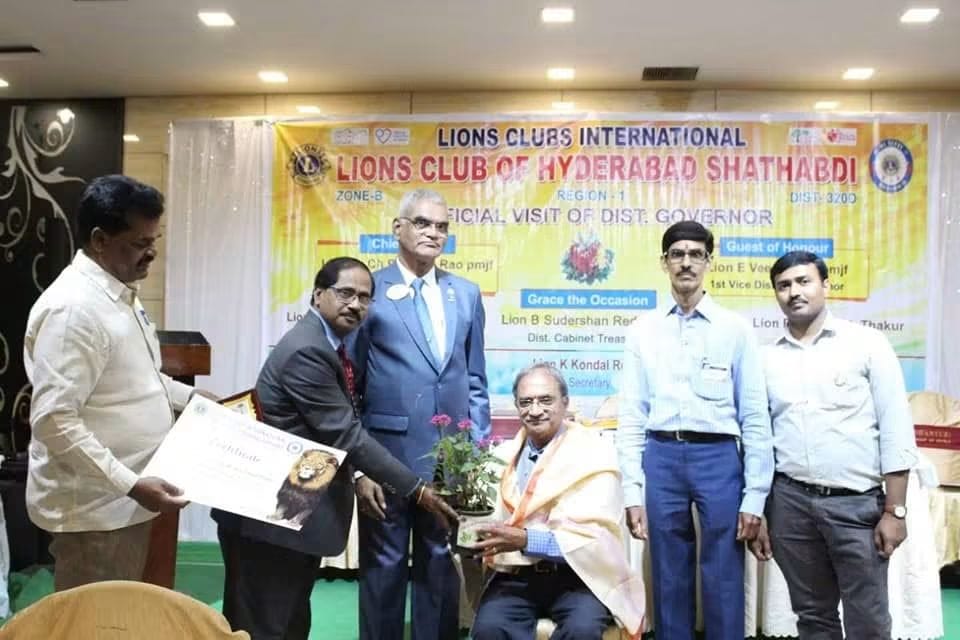 ఎనిమిదేళ్లు పూర్తి చేసుకున్న లయన్స్ క్లబ్ హైదరాబాద్ శతాబ్ది సేవా ప్రస్థానం