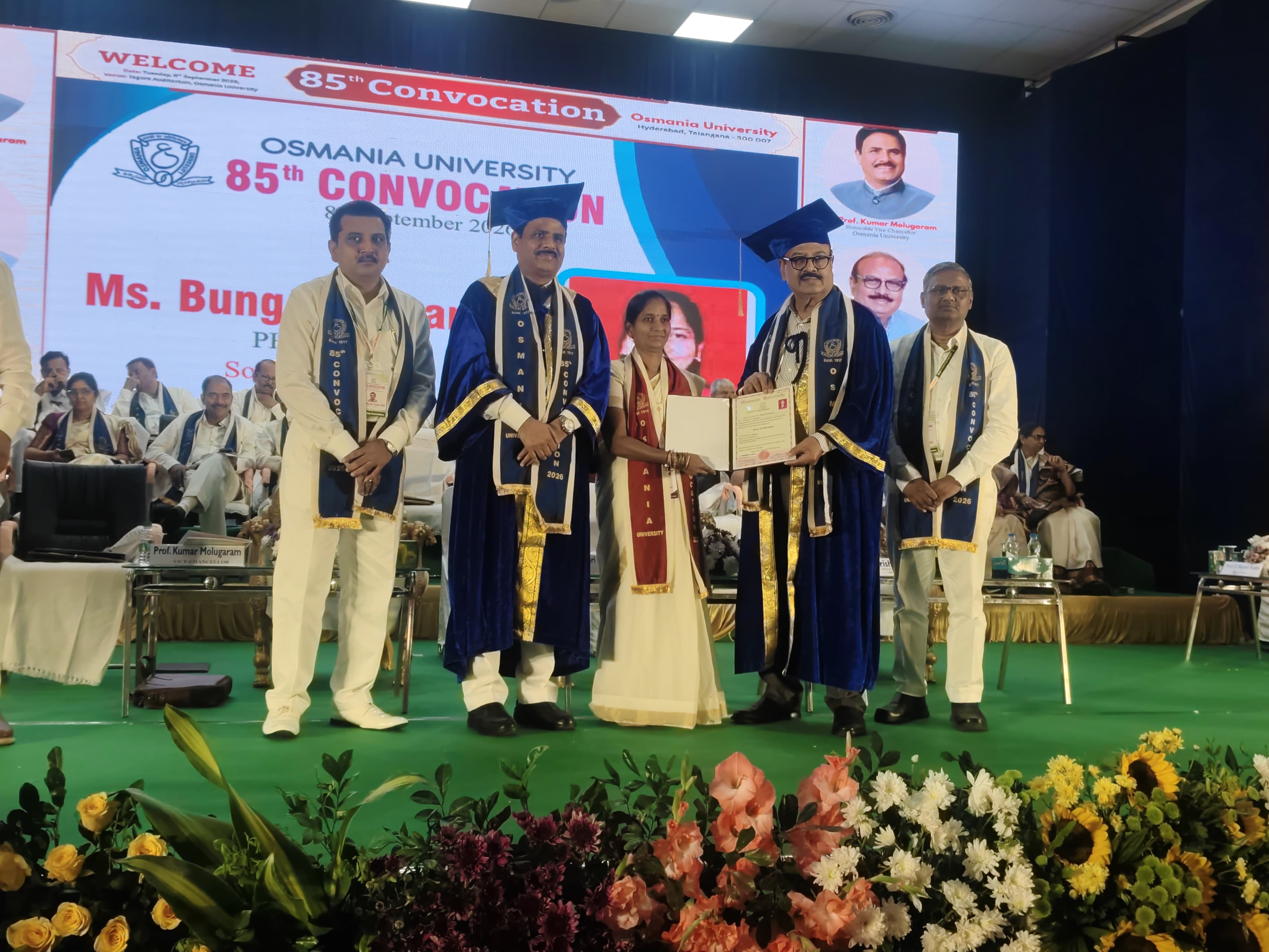 ఖప్రాయిపల్లి గ్రామానికి చెందిన డాక్టర్ దశమ్మకు ఉస్మానియా విశ్వవిద్యాలయం నుంచి పీహెచ్డీ (PhD) పట్టా ప్రధానం