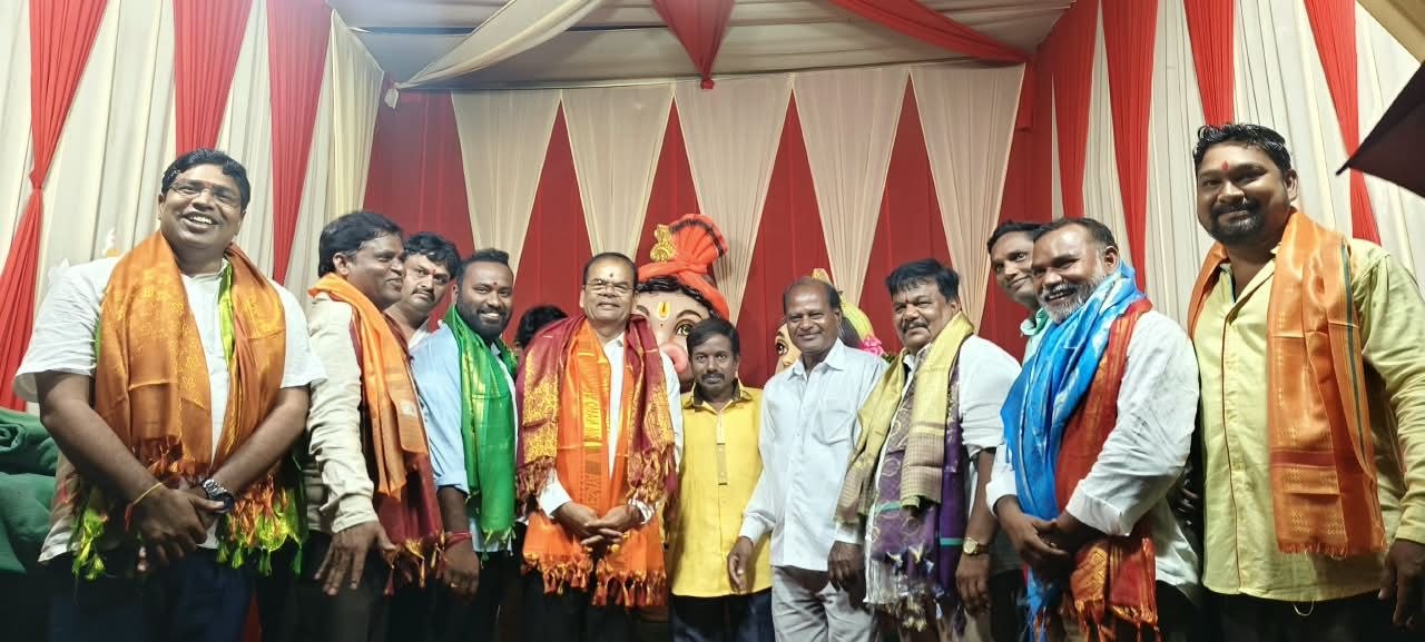 Ganesh Utsav celebrated with devotion in Mallikarjun Nagar.. MLA Kaleru Venkatesh participates
