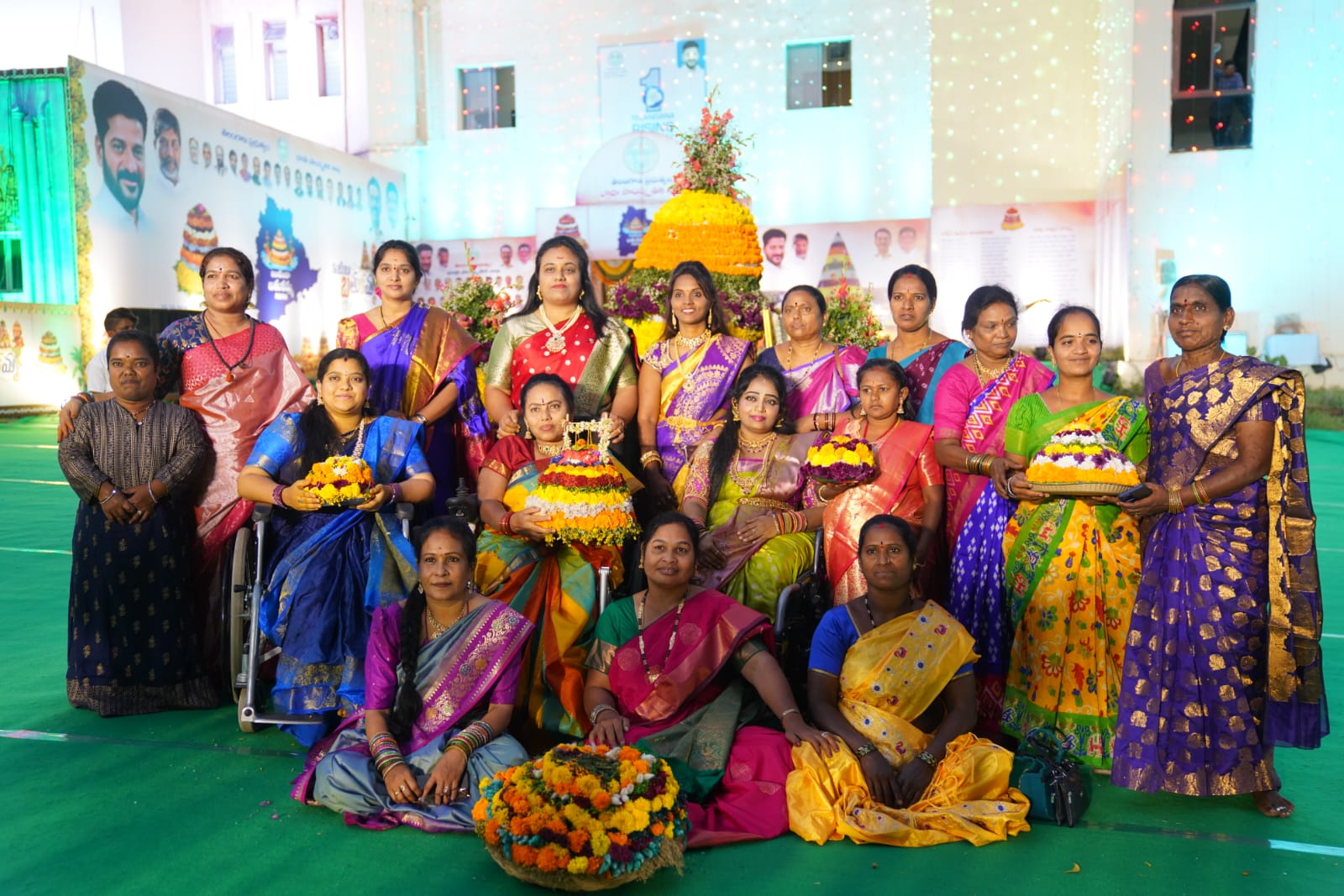 రవీంద్రభారతిలో సందడిగా అటుకుల బతుకమ్మ వేడుకలు రెండో రోజు ఆడిపాడిన మహిళలు, దివ్యాంగులు, చిన్నారులు