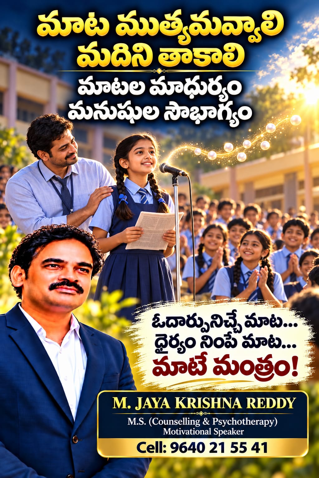 మాట ముత్యమవ్వాలి - మదిని తాకాలి. మాటల మాధుర్యం - మనుషుల సౌభాగ్యం